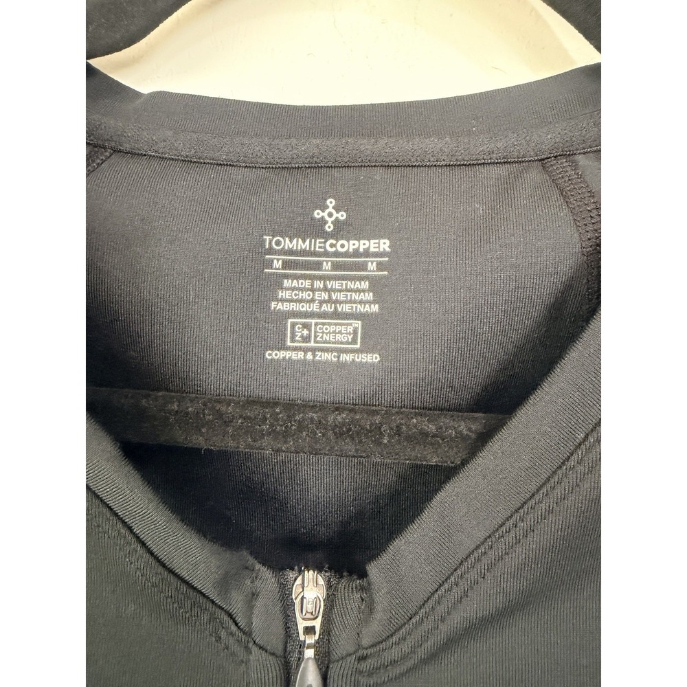 Tommie Copper Back Support Compression Shirt Full Zip Short Sleeve Black Medium - Picture 2 of 4